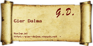 Gier Dalma névjegykártya